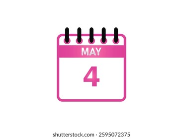 May 4 Calendar Icon – Important Date, Reminder, Planner, Event