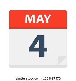 May 4 - Calendar Icon - Vector Illustration