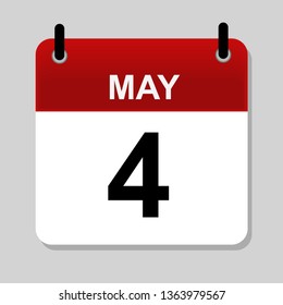 May 4 , calendar icon vector illustration
