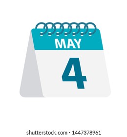 May 4 - Calendar Icon - Vector Illustration