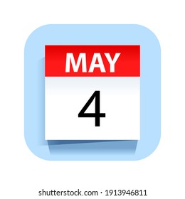 4 may. Icono de calendario. Ilustración vectorial.