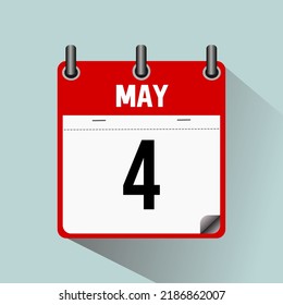 May 4 Calendar Icon Vector Illustration Stock Vector (Royalty Free ...