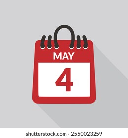May 4 Calendar icon vector illustration.