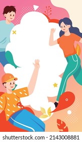May 4th Youth Day, young people are jumping, vector illustration