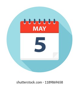 May 5 - Calendar Icon - Vector Illustration