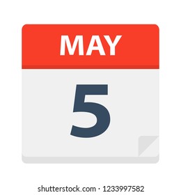 May 5 - Calendar Icon - Vector Illustration