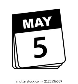 5 de mayo. Icono de calendario. Ilustración vectorial.