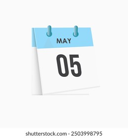5 de mayo - calendario y planificador de tiempo. Recordatorio de icono de calendario diario. Ilustración vectorial.