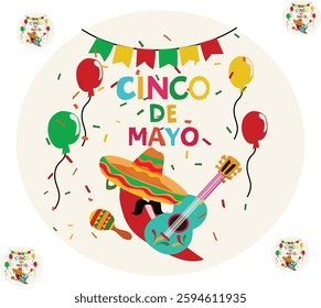 may 5 is  Cinco de mayo 5 De Mayo vector illustration. Good for banner, poster, greeting card, party card, invitation, template, advertising, campaign, and social media.