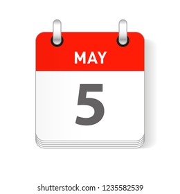 May 5 date visible on a page a day organizer calendar