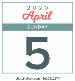 May 5th, 2020. Calendar day icon. Red and grey color.
