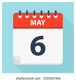 May 6 - Calendar Icon - Calendar design template - Business vector illustration.