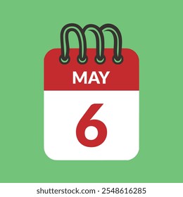 May 6 Calendar icon vector illustration.