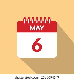 May 6 Calendar icon vector illustration.