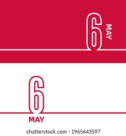 May 6. Set of vector template banners for calendar, event date.