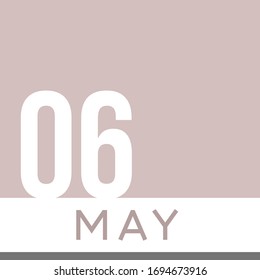 6 de mayo Color neutro del calendario mínimo. Ilustración del vector