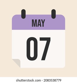May 7 calendar with date and month for work, meeting