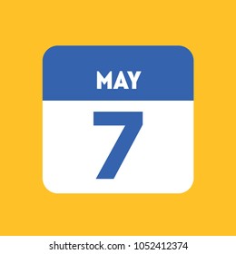 May 7 calendar date reminder icon. Holiday, wedding, birthday element. Important event. Specific number of the month. Special day
