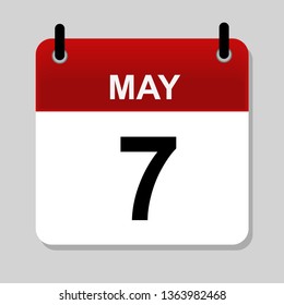 May 7 ,  calendar icon vector illustration