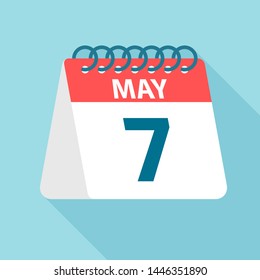 May 7 - Calendar Icon - Vector Illustration