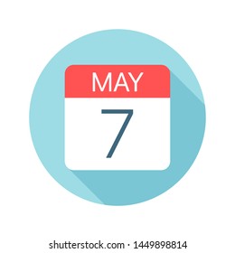 May 7 - Calendar Icon - Vector Illustration
