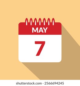 May 7 Calendar icon vector illustration.