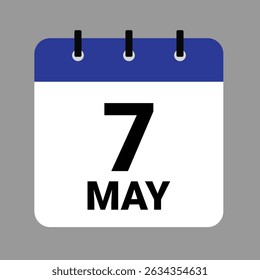 May 7 - Daily Calendar Icon - White Background