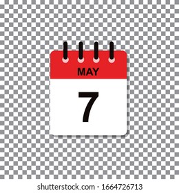 May 7th calendar day of month, vector icon