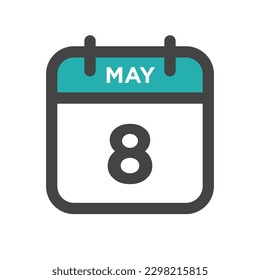 8 de mayo Día natural o Fecha de calendario para la fecha límite o cita