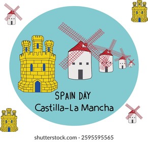 may 8 is castile la mancha spain day vector illustration. Good for banner, poster, greeting card, party card, invitation, template, advertising, campaign, and social media.