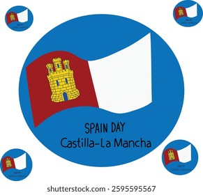 may 8 is castile la mancha spain day vector illustration. Good for banner, poster, greeting card, party card, invitation, template, advertising, campaign, and social media.