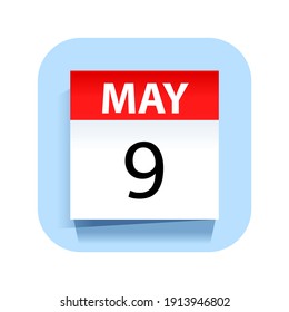 May 9. Calendar Icon. Vector Illustration.