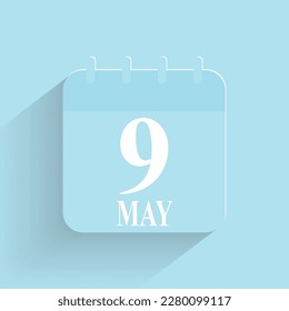 May 9 Daily Calendar Icon Date And Time Day Month Holiday Flat Designed Vector Illustration