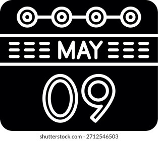 May 9 Glyph Style Icon Design