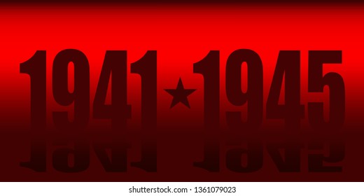 May 9 Russian holiday Victory Day background template. 1941 and 1945 year numbers