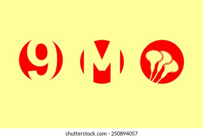 May 9, victory day, icon set