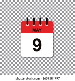  May 9th calendar day of month vector illustration