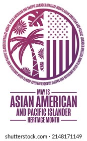 May Is Asian American And Pacific Islander Heritage Month. Holiday Concept. Template For Background, Banner, Card, Poster With Text Inscription. Vector EPS10 Illustration