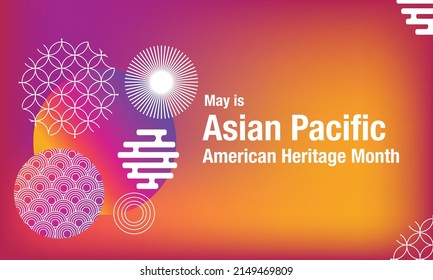 May Asian American and Pacific Islander Heritage Month. Illustration with text, Chinese pattern. Asia Pacific American Heritage Month, Vector