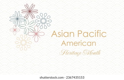 May Asian American and Pacific Islander Heritage Month. Illustration with text, Chinese pattern. Asia Pacific American Heritage Month, Vector	