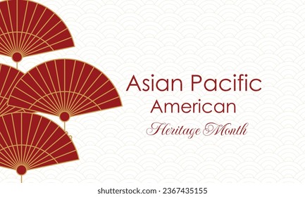 May Asian American and Pacific Islander Heritage Month. Illustration with text, Chinese pattern. Asia Pacific American Heritage Month, Vector	