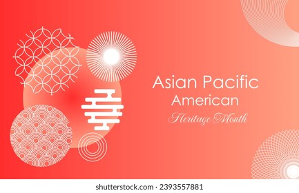 May Asian American and Pacific Islander Heritage Month. Illustration with text, Chinese pattern. Asia Pacific American Heritage Month, Vector