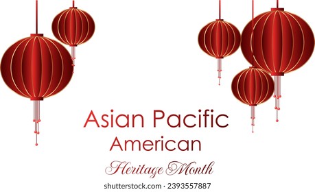 May Asian American and Pacific Islander Heritage Month. Illustration with text, Chinese pattern. Asia Pacific American Heritage Month, Vector