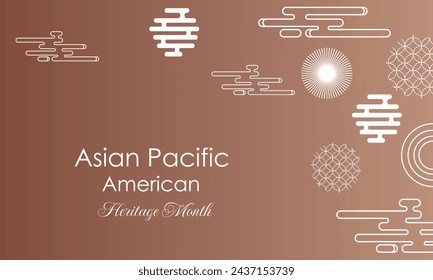 In: Asian American and Pacific Islander Heritage Month. Illustration mit Text, chinesisches Muster. In: Asia Pacific American Heritage Month, Vector