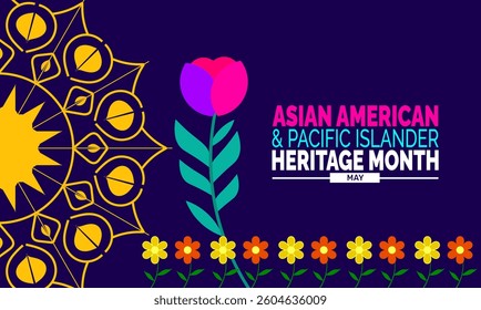 May is Asian American and Pacific Islander Heritage Month. Holiday concept, suitable for   Background Template,Greeting Card, Poster design,placard, Classic Social Media Post.Vector illustration


