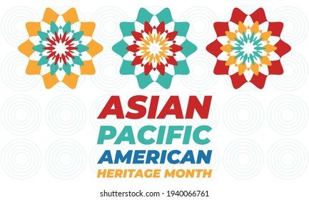 May is Asian Pacific American Heritage Month (APAHM), celebrating the achievements and contributions of Asian Americans and Pacific Islanders in the United States. Poster, banner concept. EPS 10.