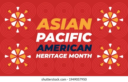 May is Asian Pacific American Heritage Month (APAHM), celebrating the achievements and contributions of Asian Americans and Pacific Islanders in the United States. Poster, banner concept. EPS 10.