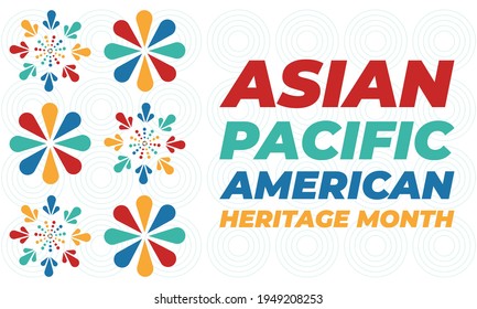 May is Asian Pacific American Heritage Month (APAHM), celebrating the achievements and contributions of Asian Americans and Pacific Islanders in the United States. Poster, banner concept. EPS 10.