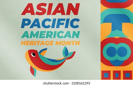 May is Asian Pacific American Heritage Month (APAHM), celebrating the achievements and contributions of Asian Americans and Pacific Islanders in the United States. Poster, banner concept. EPS 10.