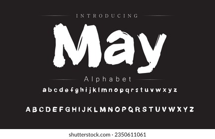 May Best Alphabet Painting Paint Brush Beauty Script Logotype Font lettering handwritten